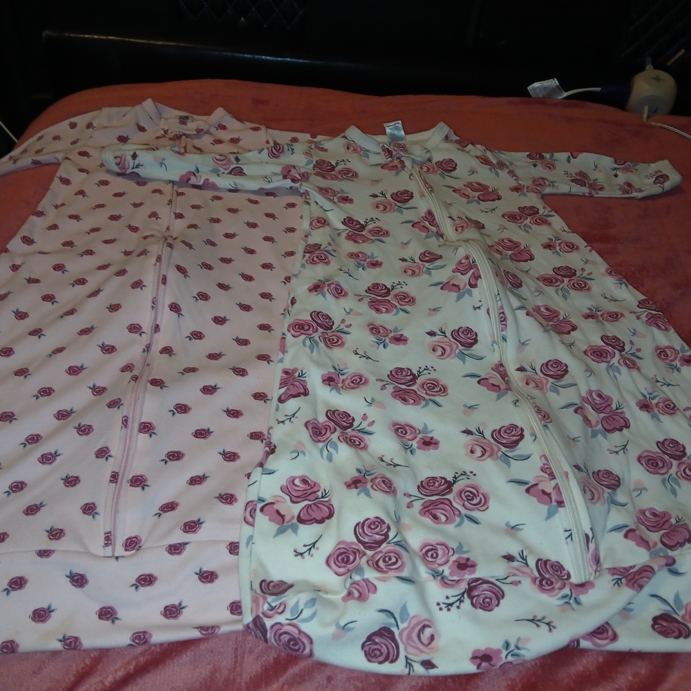 HB Like New Baby Girls Blanket Sleepers